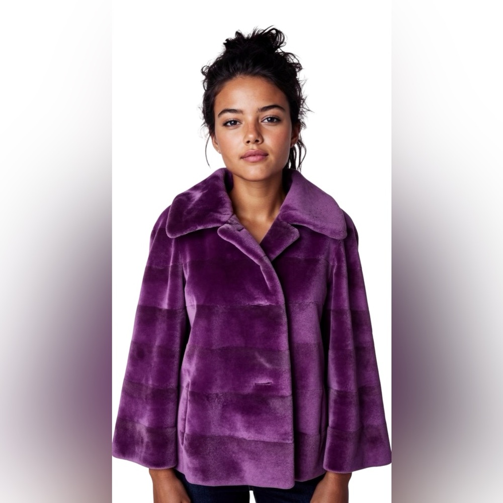 NWT Real Mink Fur Jacket • Aubergine
